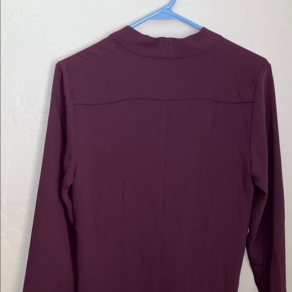 Babaton dark plum color long sleeve wrap dress - Picture 8 of 10